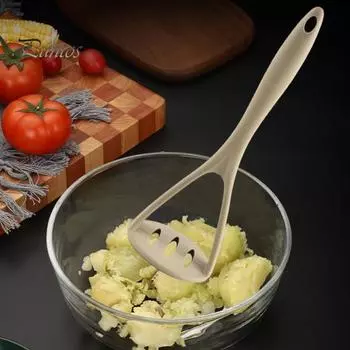 Силиконовая толкушка для картофеля, эргономичная ручка, термостойкая, легко моется, кухонный инструмент для картофеля, авокадо, тыквы, красочная толкушка для фруктов и овощей чёрный