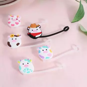 Силиконовая трубочка-насадка для пыли, заглушка для трубочки, аксессуары для стаканчиков, заглушка для трубочки для вечеринки Style E