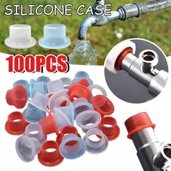 Силиконовая уплотнительная прокладка для крана, универсальный герметичный треугольный клапан, резьбовой соединитель для труб, предотвращающий капание, сантехническая уплотнительная пряжка 10PCS-Mixed color