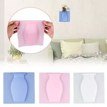 Силиконовая ваза для цветов, легко съемная стена и холодильник, волшебное растение, резиновая наклейка, вазы, сделай сам, аксессуары для украшения дома