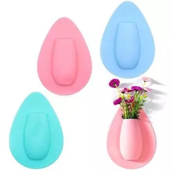 Силиконовая ваза для цветов, самоклеящаяся гидропоника, ваза для цветов, наклейка на стену для стекла, стены, окна, вечеринки, свадьбы, фестиваля, дома, кухни, двери холодильника серый