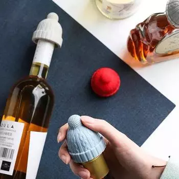 Силиконовая винная пробка для винных бутылок, пробка для бутылок с приправами, бытовая маленькая красная шляпа, креативный инструмент для герметизации