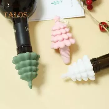 Силиконовая винная пробка Рождественская елка Винная пробка Многоразовая бутылка Герметичная винная пробка Аксессуары для вина Подарки для любителей вина зелёный