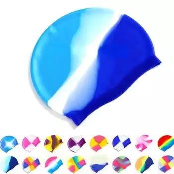 Силиконовая водонепроницаемая шапочка для плавания для взрослых, градиентная шапочка для плавания с сухими волосами для мужчин и женщин, защищает уши, шапочка для плавания, аксессуары для плавания