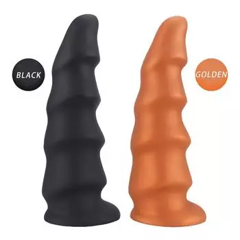 Силиконовая волна Анальная пробка Пара Сексуальная Мастурбация Анус Секс-игрушка Мужчины и Женщины Носят Анти-офф Хризантема Расширение Дилдо Golden Yellow-S Code