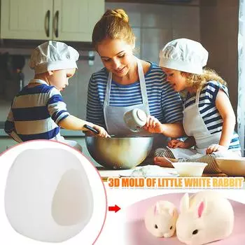 Силиконовая выпечка 3D силиконовая конфета из смолы кролика S белый