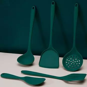 Силиконовая жаропрочная лопатка аксессуары кухонная утварь инструменты для приготовления пищи шпатель суповая ложка C