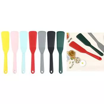 Силиконовая жаропрочная лопатка для жарки, удобная в использовании кухонная утварь, инструмент для выпечки, для переворачивания яиц и стейков чёрный