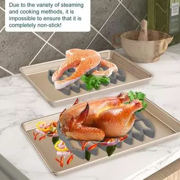 Силиконовая жаропрочная подставка для жарки с антипригарным покрытием, практичная подставка для выпечки бежевый