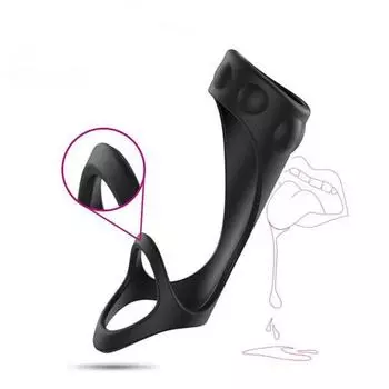 Силиконовое эластичное кольцо для пениса 3 в 1, поднимающая настроение клетка для члена