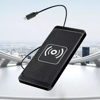 Силиконовое беспроводное зарядное устройство, нескользящий автомобильный держатель для зарядки 15 Вт, быстрая зарядка USB Type C для IPhone для Samsung USB