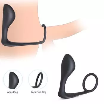 Силиконовое кольцо для пениса, анальная пробка, стимулятор ануса, мужской массажер простаты, эротические секс-игрушки для мужчин