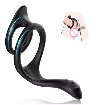 Силиконовое кольцо для пениса, секс-игрушки для мужчин, массаж простаты, кольцо на член, двойное кольцо, задержка эякуляции, привязка мошонки, товары для взрослых