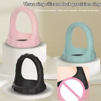 Силиконовое кольцо для пениса, задержка эякуляции, фиксатор семени, многоразовое кольцо для пениса, мужские секс-игрушки для пар, секс-шоп S
