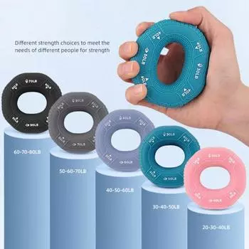 Силиконовое кольцо-тренажер для рук для взрослых и детей. Силовая тренировка запястья. Реабилитация силы пяти пальцев. Сжимающее кольцо. Усилитель захвата руки. розовый