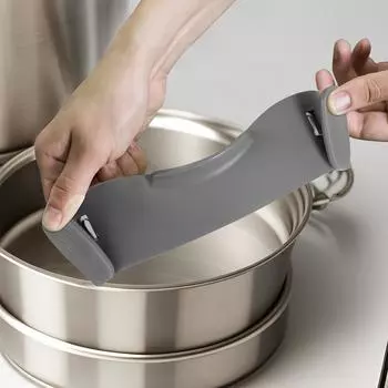 Силиконовое сито для кастрюль, регулируемый зажим на ситечко для кастрюль, сковородок и мисок, кухонный ручной фильтр для мытья фруктов, кухонные инструменты оранжевый