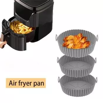 Силиконовые аэрофритюрницы 20 см, противень для выпечки, пиццы, жареной курицы, аэрофритюрницы, силиконовая корзина, многоразовые аксессуары для вкладышей в сковороду для аэрофритюрницы светло-зеленый