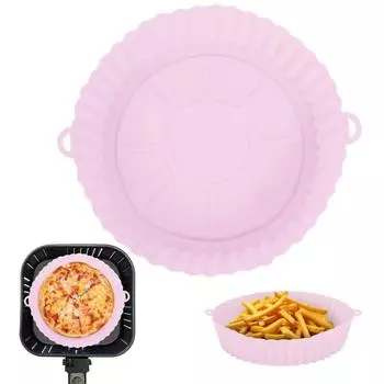 Силиконовые аэрофритюрницы, противень для выпечки, коврик для жареной пиццы, курицы, силиконовый горшок для фритюрницы, круглая многоразовая сковорода для торта, аксессуары для фритюрницы синий