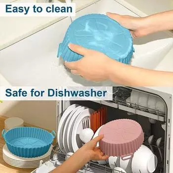 Силиконовые аэрофритюрницы, противень для выпечки в духовке, пицца, жареная курица, аэрофритюрница, силиконовая корзина, многоразовые аксессуары для вкладыша в сковороду для аэрофритюрницы