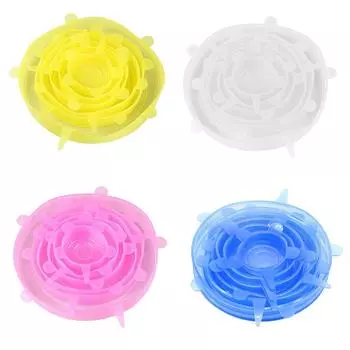Силиконовые эластичные крышки Многоразовые прочные и расширяемые крышки, экологически чистые эластичные крышки розовый