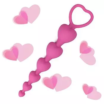 Силиконовые анальные бусины в форме сердца, шарики с анальной пробкой