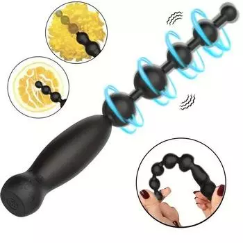 Силиконовые анальные шарики Butterfly Tail – регулируемый анальный массажер для женщин, игрушка для взрослых со съемными шариками