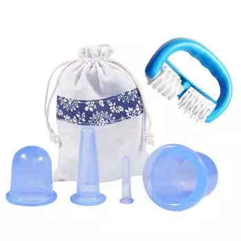 Силиконовые антицеллюлитные чашки, вакуумные массажные чашки с массажным роликом, присоской, баночным массажем