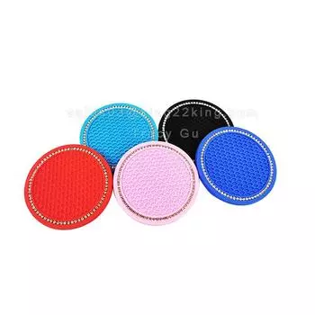 Силиконовые автомобильные подставки для чашек, универсальные блестящие автомобильные подставки, противоскользящая вставка для автомобиля D=7cm, thickness 5mm