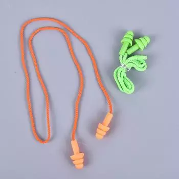 Силиконовые беруши для сна затычки для ушей с шумоподавлением для плавания с веревкой чёрный