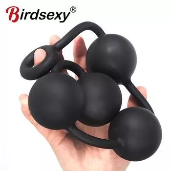 Силиконовые большие анальные бусины, шарики, Анальная пробка, эротические секс-игрушки для взрослых для женщин, мастурбатор ануса, расширитель-расширитель, массажер простаты S 1PCS