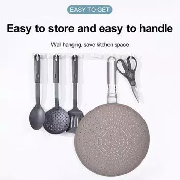 Силиконовые брызговики для жарки, универсальные, легко очищаемые, брызговики, термостойкий брызговик, складная ручка, брызговик. серый