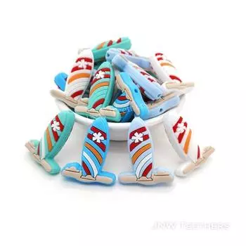 Силиконовые бусины для доски для серфинга, силиконовые фокусные бусины, фигурный силиконовый жемчуг для ожерелья, ювелирных изделий, брелоки-ручки, ремесленные подвески, diypen, шариковая ручка Set of 10 мятный зеленый