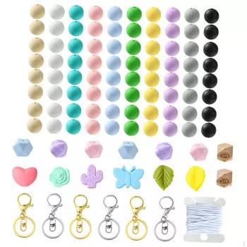 Силиконовые бусины для изготовления брелоков, оптом, резиновые брелки для ожерелья