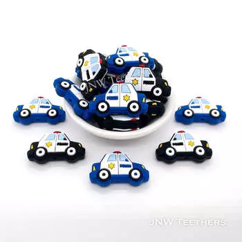 Силиконовые бусины для полицейской машины, бусины для ручек из бисера Set of 10 чёрный