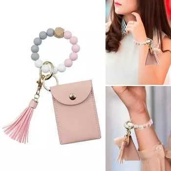 Силиконовые бусины и кисточки брелок для монет кошелек подвеска брелок шарм красочный аксессуар для сумки подарок для женщин и девочек синий