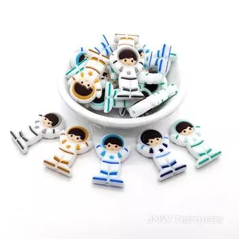 Силиконовые бусины космонавта, Силиконовые бусины космонавта, Силиконовые фокусные бусины, Силиконовые бусины оптом, Силиконовые жемчужины космонавта Set of 10 темно-синий