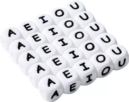 Силиконовые бусины Promise Babe, алфавит, гласные буквы AEIOU, куб белого цвета, 12 мм, 40 штук, детали для самостоятельной работы, украшения ручной работы, товары для рукоделия, подарок