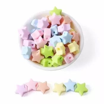 Силиконовые бусины Promise Babe в форме звезды 14 мм 50 штук конфетного цвета, товары для рукоделия, детали ручной работы, подарочные украшения ручной работы