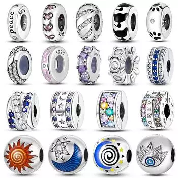 Силиконовые бусины-разделители из стерлингового серебра, красочные циркониевые подвески в виде кошачьих когтей, бусины, подходят для оригинального модного браслета, изысканные ювелирные изделия своими руками