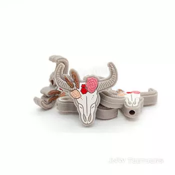 Силиконовые бусины с фокусным расстоянием в виде цветка коровьего черепа. pack 10