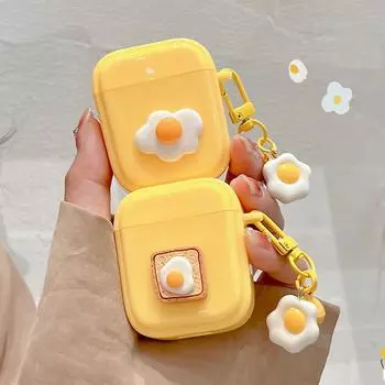 Силиконовые чехлы для Airpods 3 Чехол для AirPods 1 2 Чехол для хранения Полное покрытие Новые для Airpods Pro 2022 Чехлы Устойчивы к падениям Износостойкие Водонепроницаемые AirPods 1&2 Case жёлтый