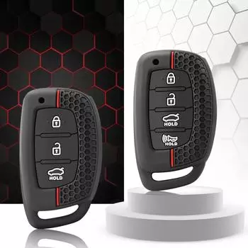Силиконовые чехлы для автомобильных ключей Защитный чехол для Hyundai Tucson Santa Fe Rena Sonata Elantra Creta Ix35 Ix45 I10 I30 I40 Аксессуары чёрный