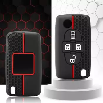 Силиконовые чехлы для автомобильных ключей Защитный чехол для Peugeot 207 307 308 407 607 807 Для Citroen C2 C3 C4 C5 C6 чёрный