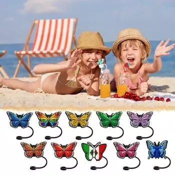 Силиконовые чехлы для соломинок, защита от брызг, пылезащитная крышка, милый соломенный топпер, аксессуары для чашек 02