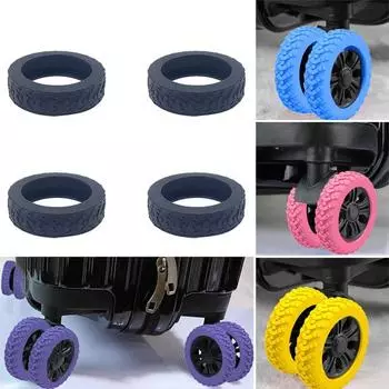 Силиконовые чехлы на колеса багажа, немые защитные чехлы для чемоданов с защитой от царапин, роликовые рукава для путешествий A