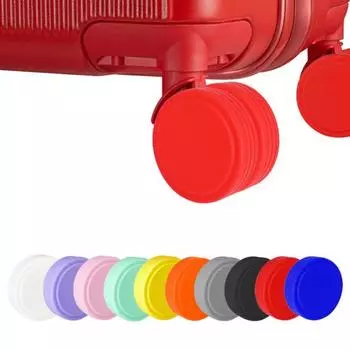 Силиконовые чехлы на колеса для багажа Шумостойкая защита колесиков Противоизносные аксессуары для чемодана Легко устанавливаемые амортизирующие колесные кольца для дома чёрный