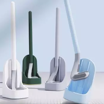 Силиконовые ершики для туалета для ванной комнаты с длинной ручкой, щетка для чистки унитаза, головка щетки для гольфа, без мертвых углов, настенная щетка для унитаза