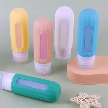 Силиконовые флаконы, выдавленные средства по уходу за кожей, лосьоны, шампуни, гели для душа, дорожные сумки, небольшие пустые бутылочки, портативные наборы. розовый
