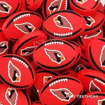 Силиконовые фокусные бусины футбольной команды Cardinals Set of 10