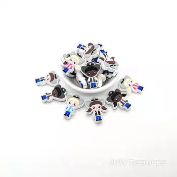 Силиконовые фокусные бусины «Ковбой и ковбой» для ожерелья, ювелирных изделий, брелок-ручка, ремесло, автомобильное очарование, аксессуары для рукоделия из бисера и материал ручной работы Cowboy/Black